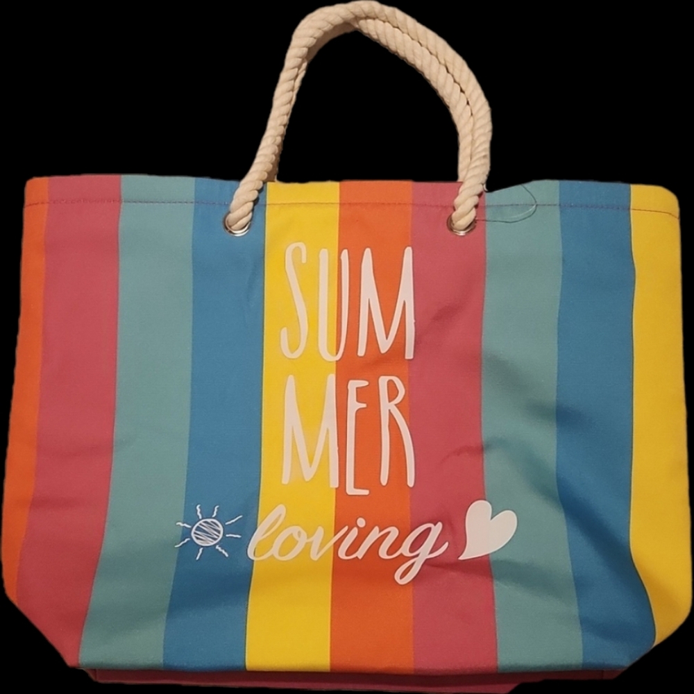 Neutrogena Colorful Striped Tote Bag Beach Bag